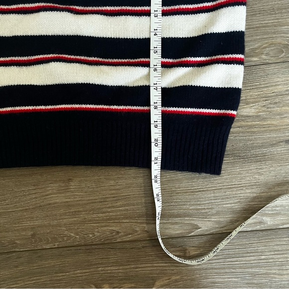 J. Crew Shrunken Striped Crewneck 100% Italian Cashmere Sweater Women’s Medium - Picture 9 of 9